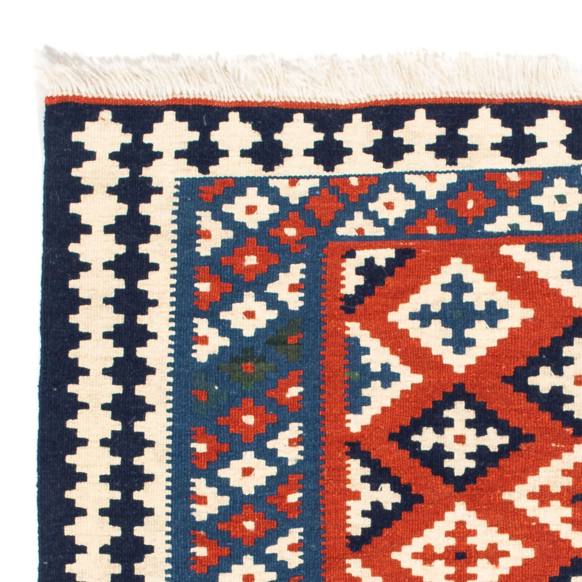 Dywan Kelim - Orientalny kwadratowy  - 103 x 100 cm - ciemnoniebieski