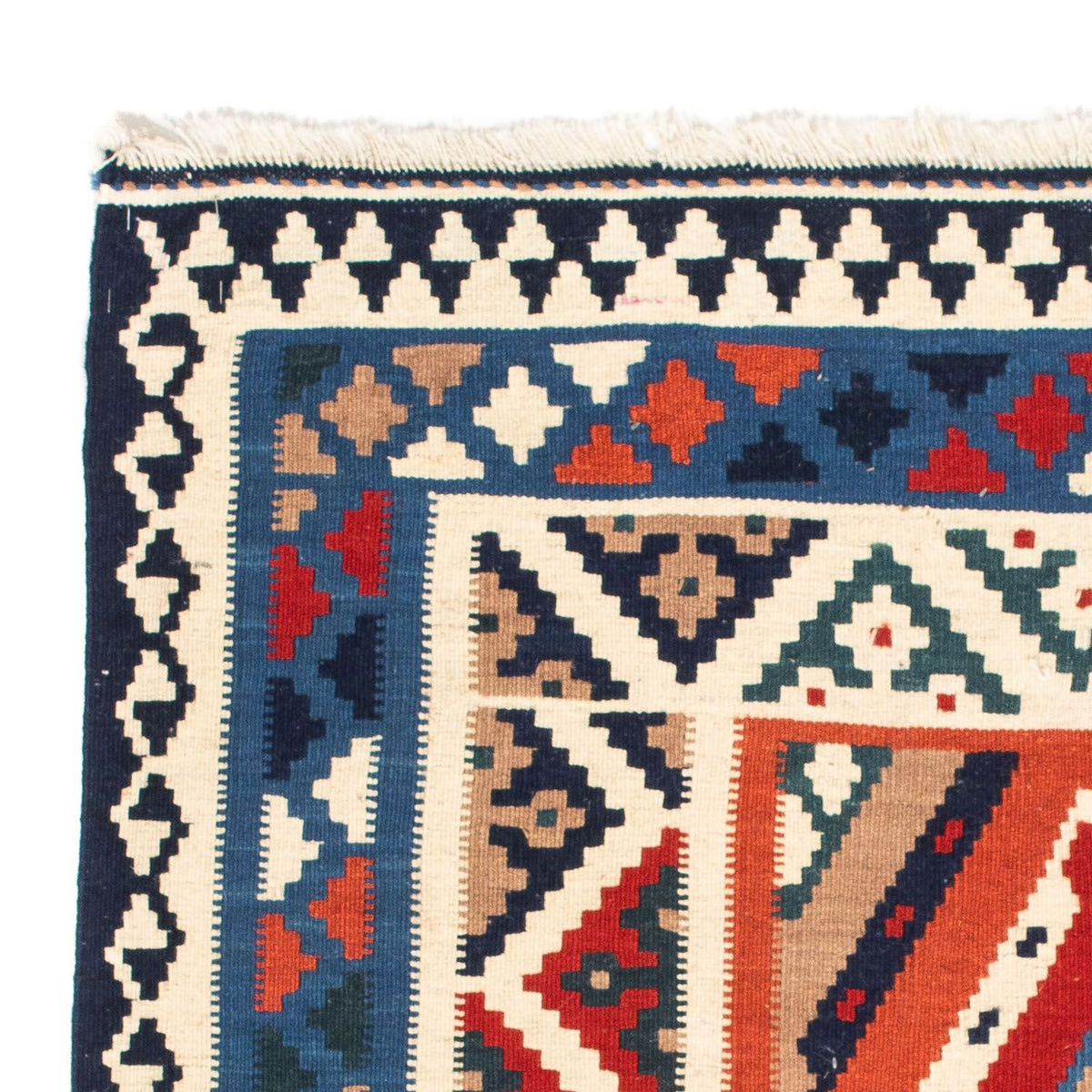 Dywan Kelim - Orientalny kwadratowy  - 103 x 102 cm - jasnoniebieski