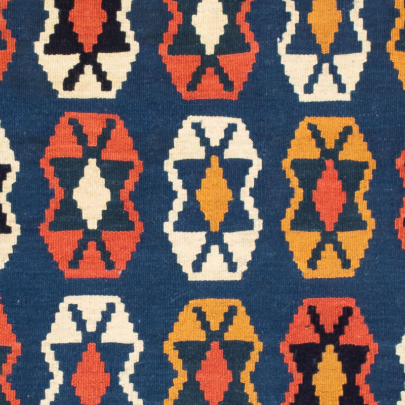 Dywan Kelim - Orientalny kwadratowy  - 100 x 96 cm - ciemnoniebieski