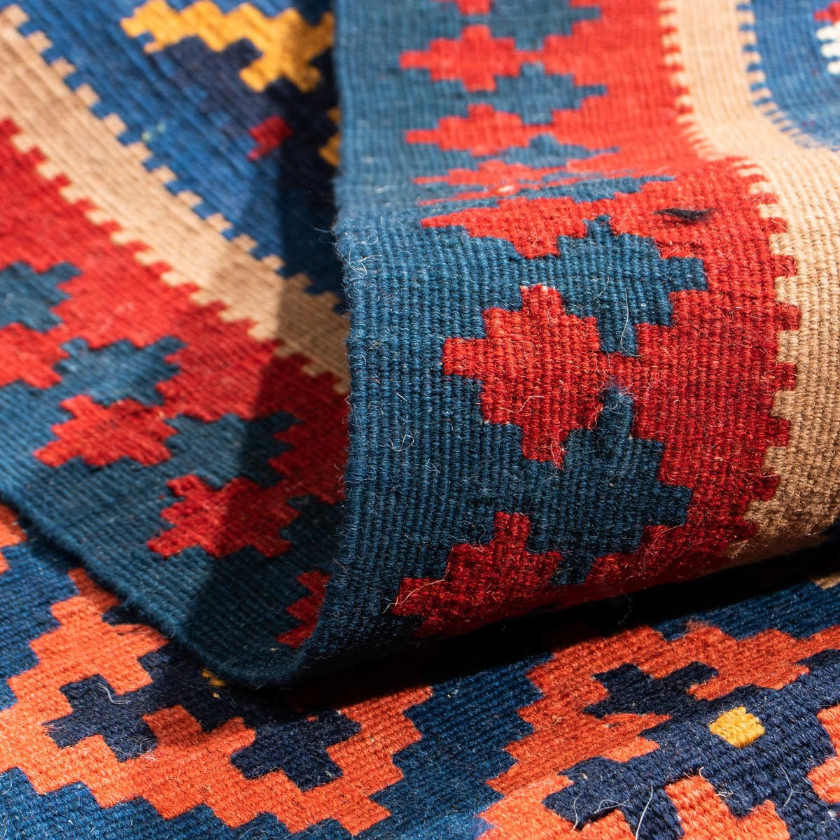 Dywan Kelim - Orientalny kwadratowy  - 108 x 100 cm - ciemnoniebieski