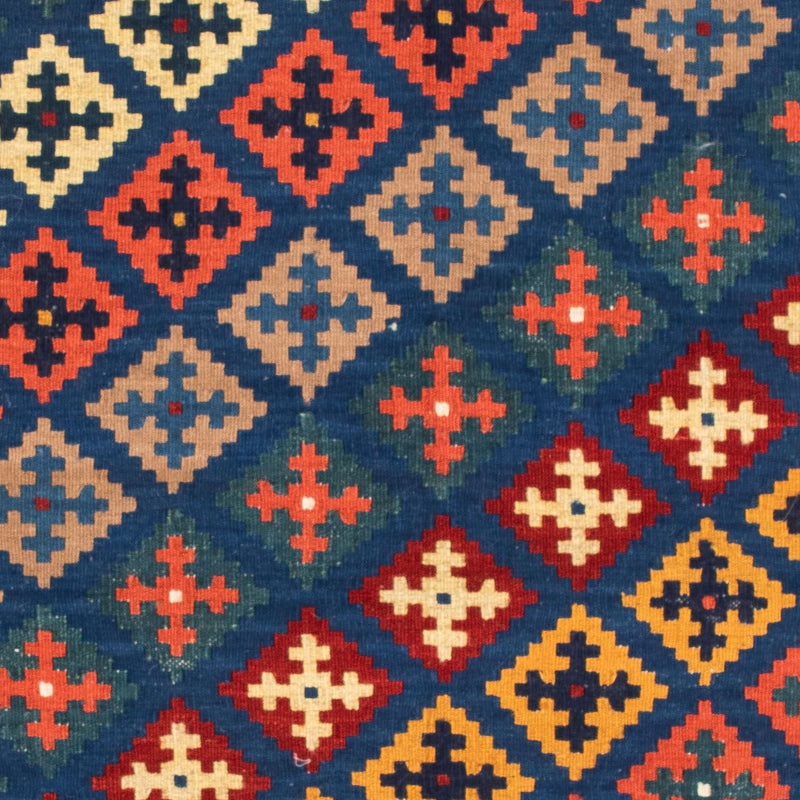 Dywan Kelim - Orientalny kwadratowy  - 108 x 100 cm - ciemnoniebieski