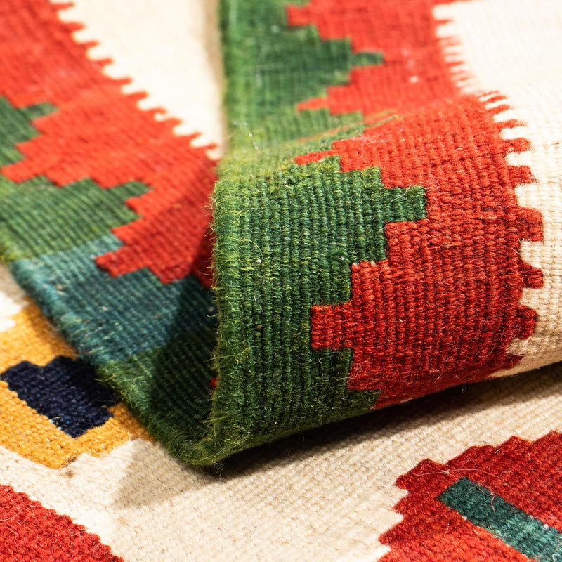 Dywan Kelim - Orientalny kwadratowy  - 98 x 98 cm - ciemnoniebieski