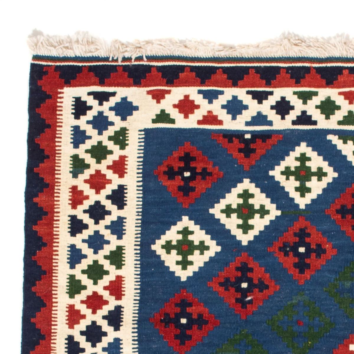 Dywan Kelim - Orientalny kwadratowy  - 100 x 100 cm - ciemnoniebieski