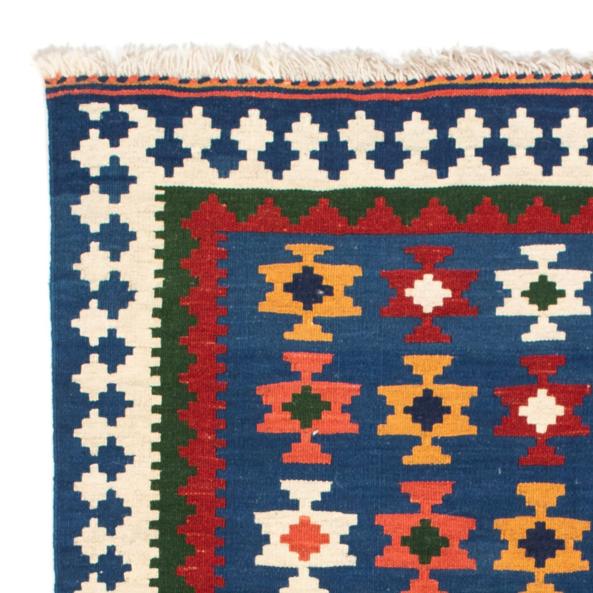 Dywan Kelim - Orientalny kwadratowy  - 104 x 100 cm - ciemnoniebieski