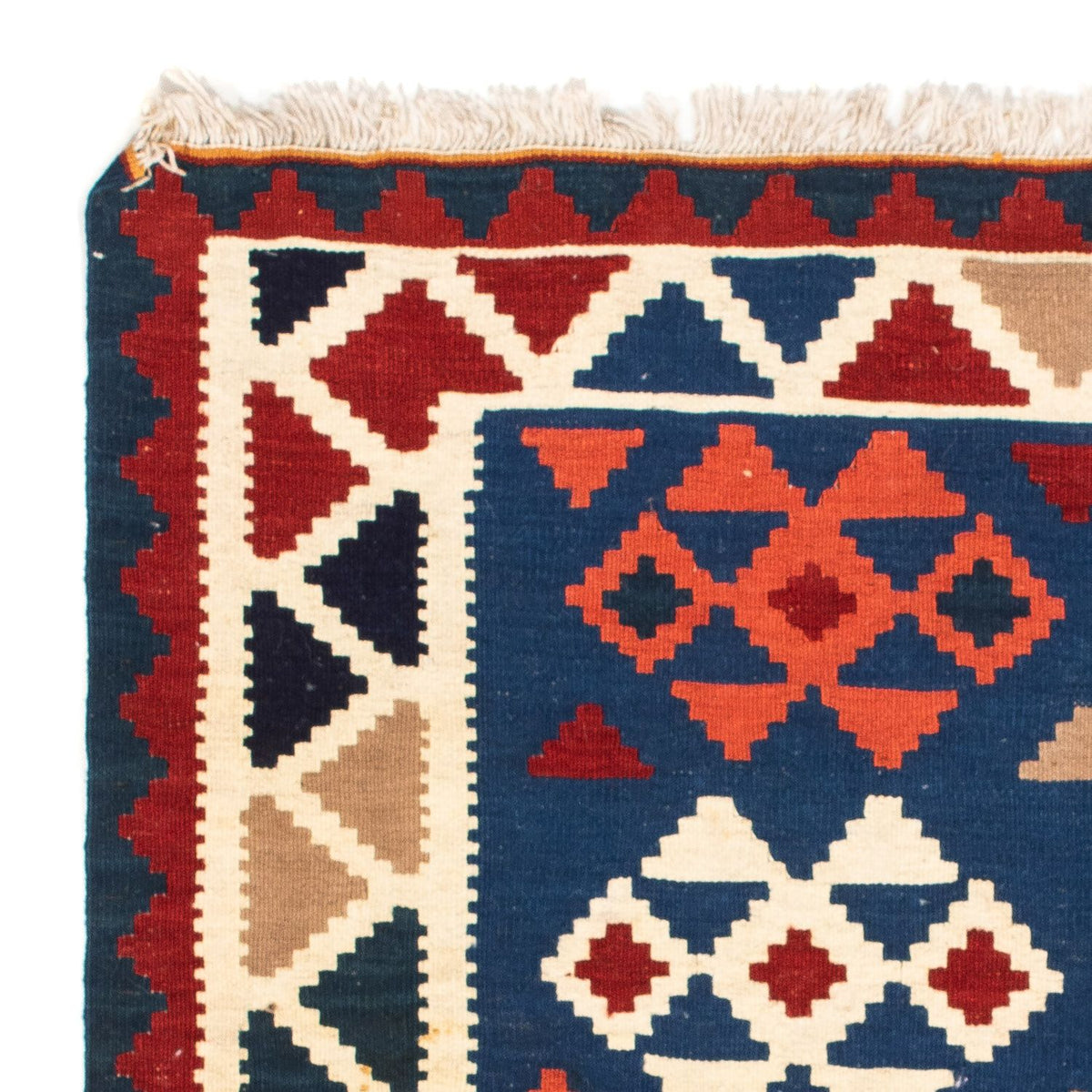 Dywan Kelim - Orientalny kwadratowy  - 104 x 102 cm - ciemnoniebieski