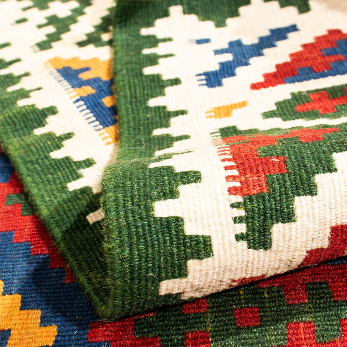 Dywan Kelim - Orientalny kwadratowy  - 104 x 102 cm - ciemnoniebieski