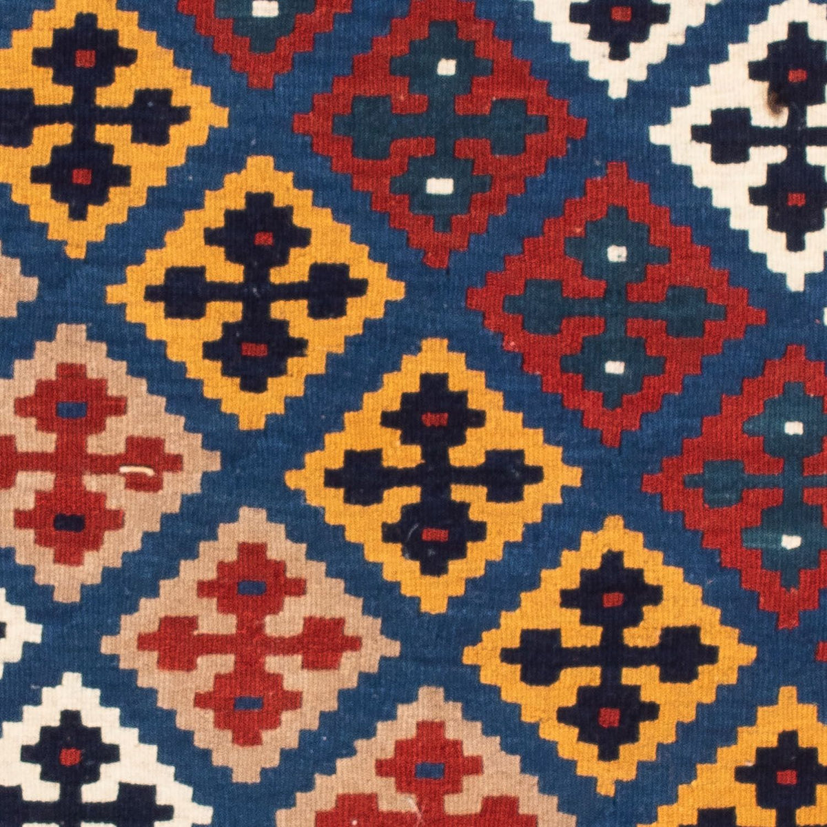 Dywan Kelim - Orientalny kwadratowy  - 104 x 103 cm - ciemnoniebieski