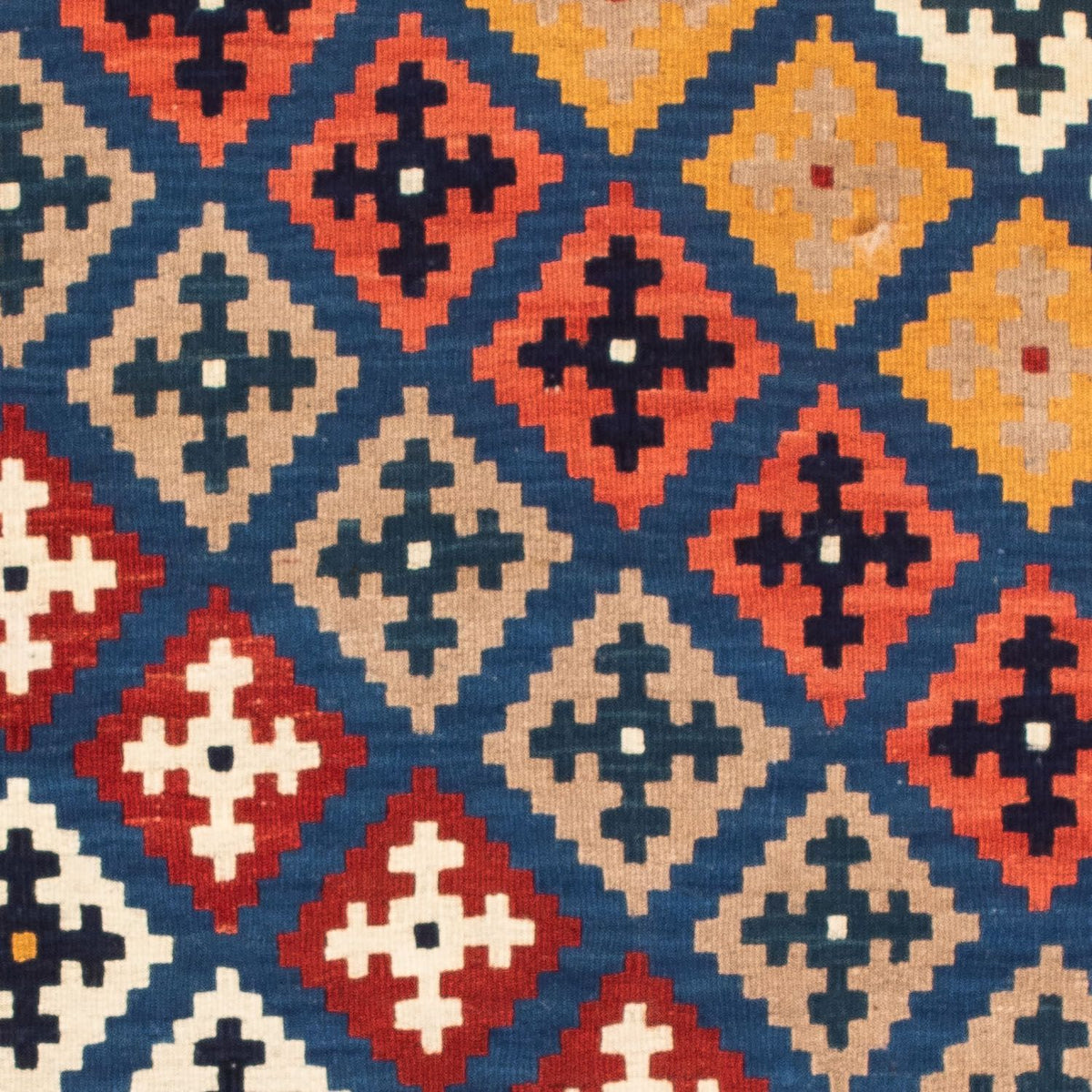 Dywan Kelim - Orientalny kwadratowy  - 103 x 97 cm - ciemnoniebieski