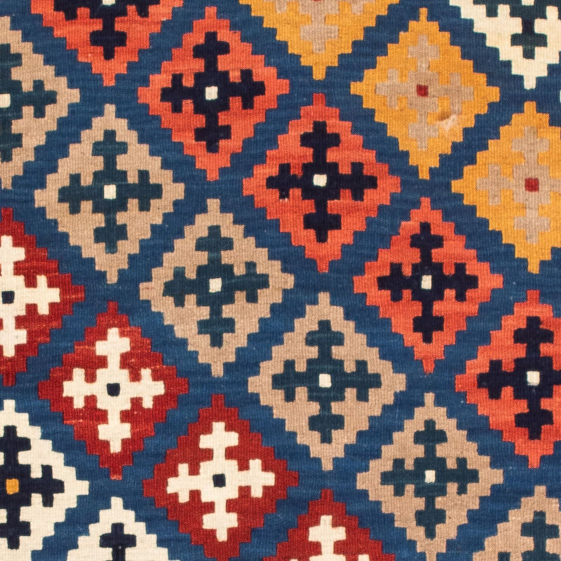 Dywan Kelim - Orientalny kwadratowy  - 103 x 97 cm - ciemnoniebieski