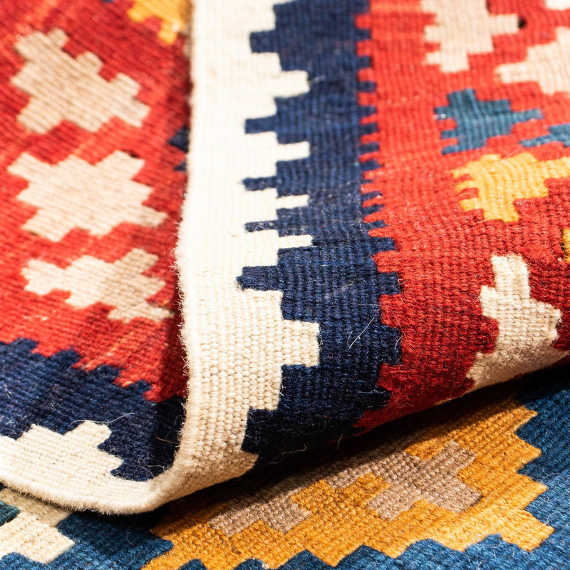 Dywan Kelim - Orientalny kwadratowy  - 103 x 97 cm - ciemnoniebieski