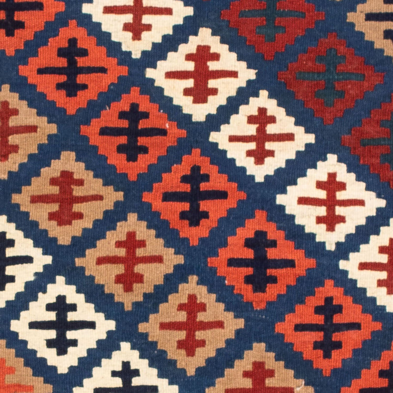 Dywan Kelim - Orientalny kwadratowy  - 104 x 100 cm - ciemnoniebieski