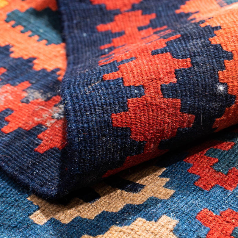 Dywan Kelim - Orientalny kwadratowy  - 104 x 100 cm - ciemnoniebieski