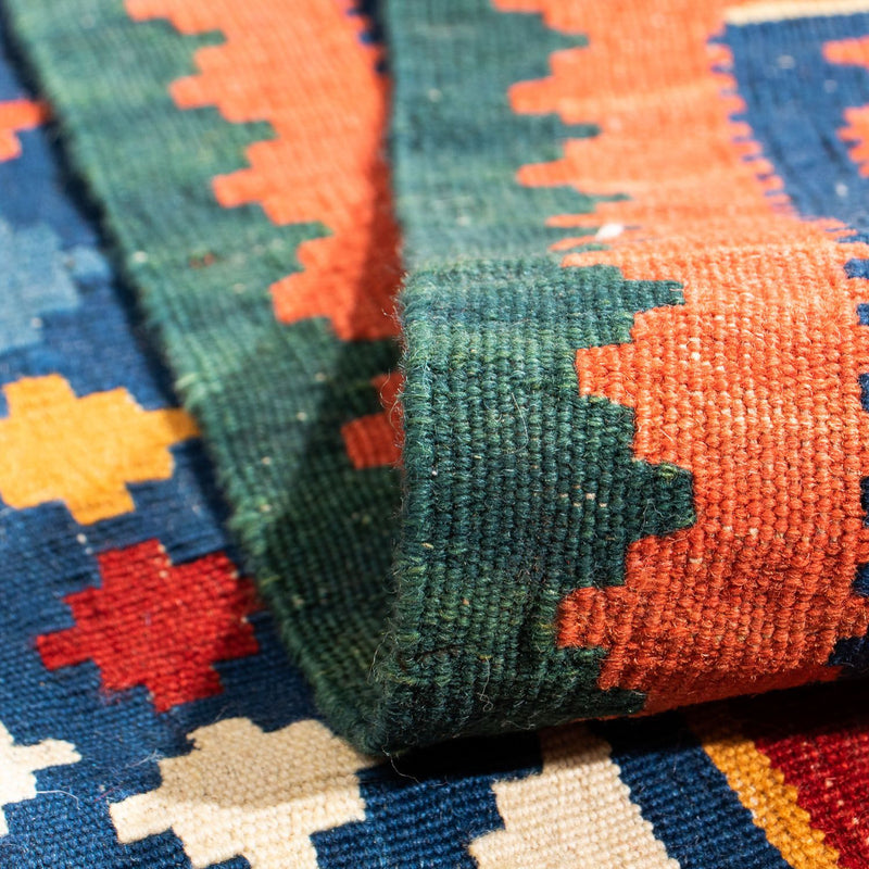 Dywan Kelim - Orientalny kwadratowy  - 104 x 101 cm - ciemna czerwień