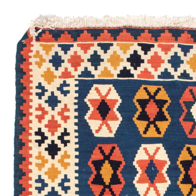 Dywan Kelim - Orientalny kwadratowy  - 103 x 100 cm - ciemnoniebieski