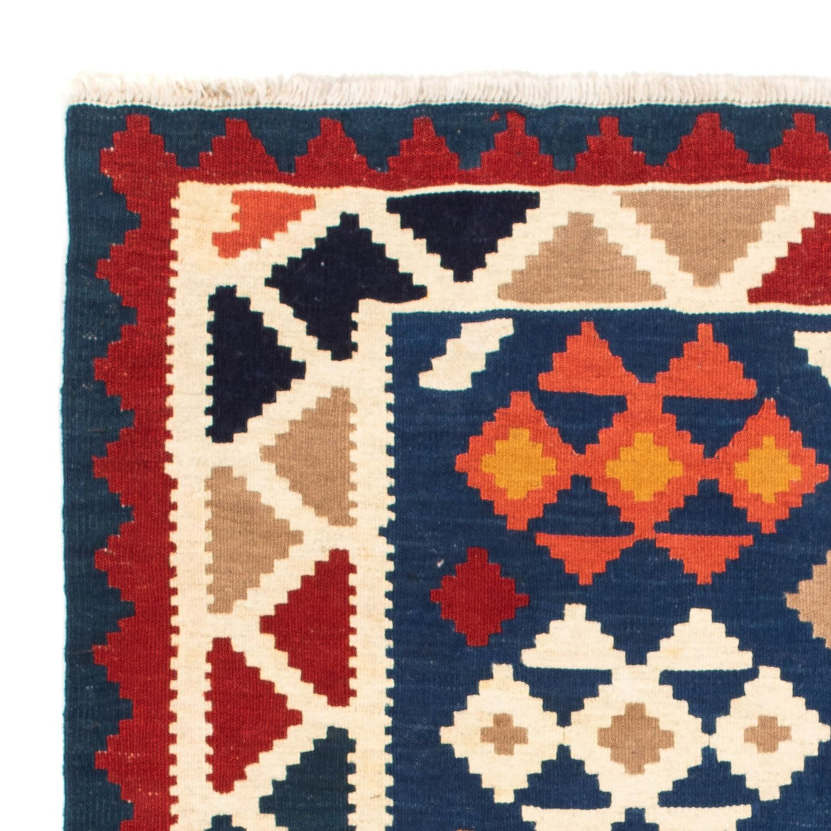 Dywan Kelim - Orientalny kwadratowy  - 103 x 100 cm - ciemnoniebieski