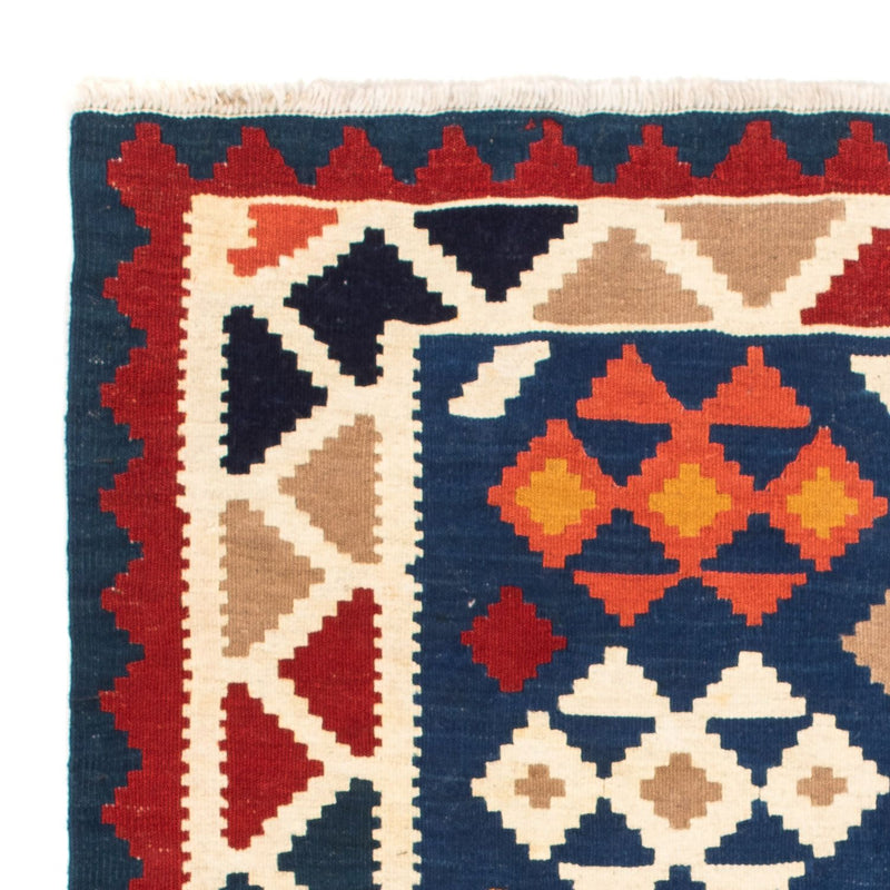 Dywan Kelim - Orientalny kwadratowy  - 103 x 100 cm - ciemnoniebieski