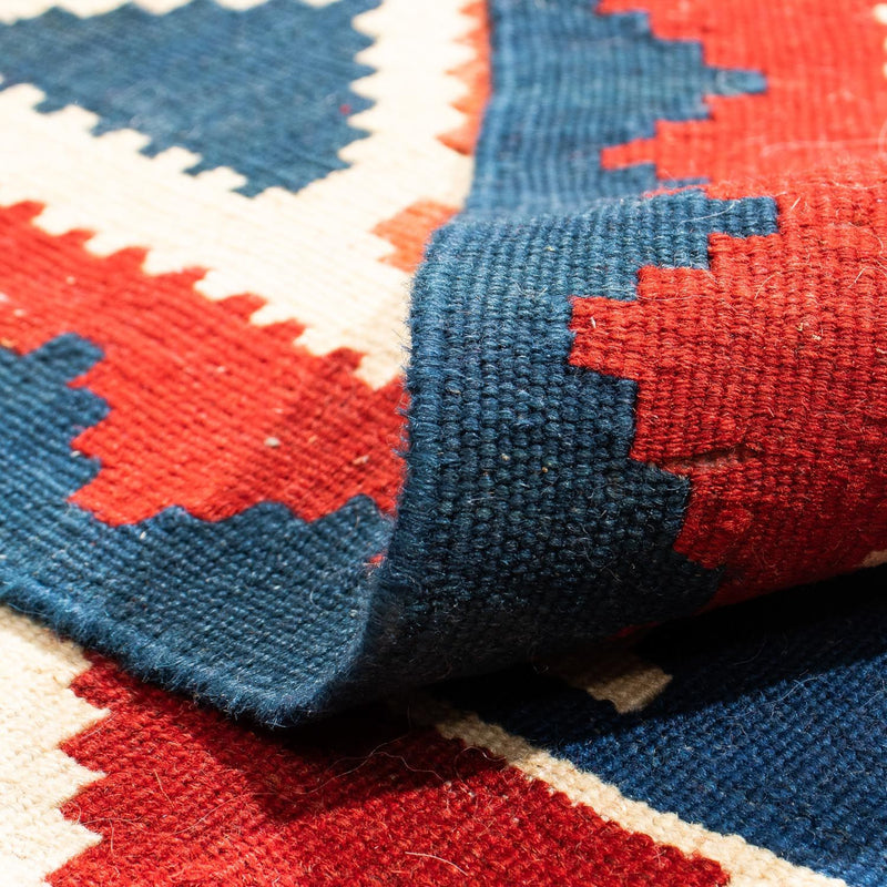 Dywan Kelim - Orientalny kwadratowy  - 103 x 100 cm - ciemnoniebieski