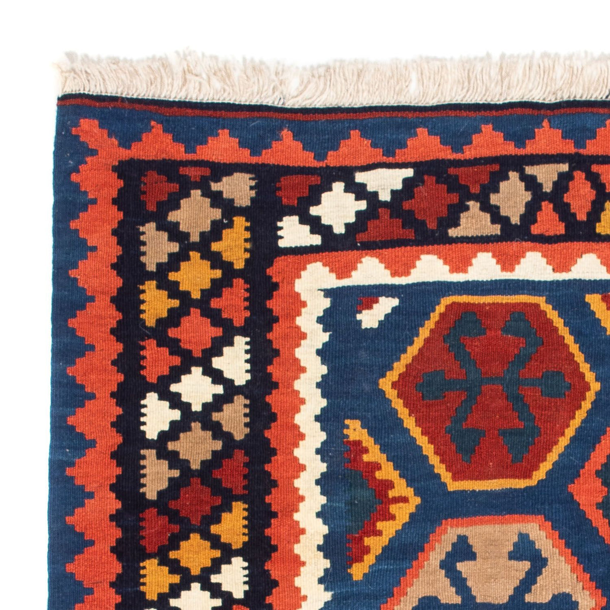 Dywan Kelim - Orientalny kwadratowy  - 102 x 100 cm - niebieski