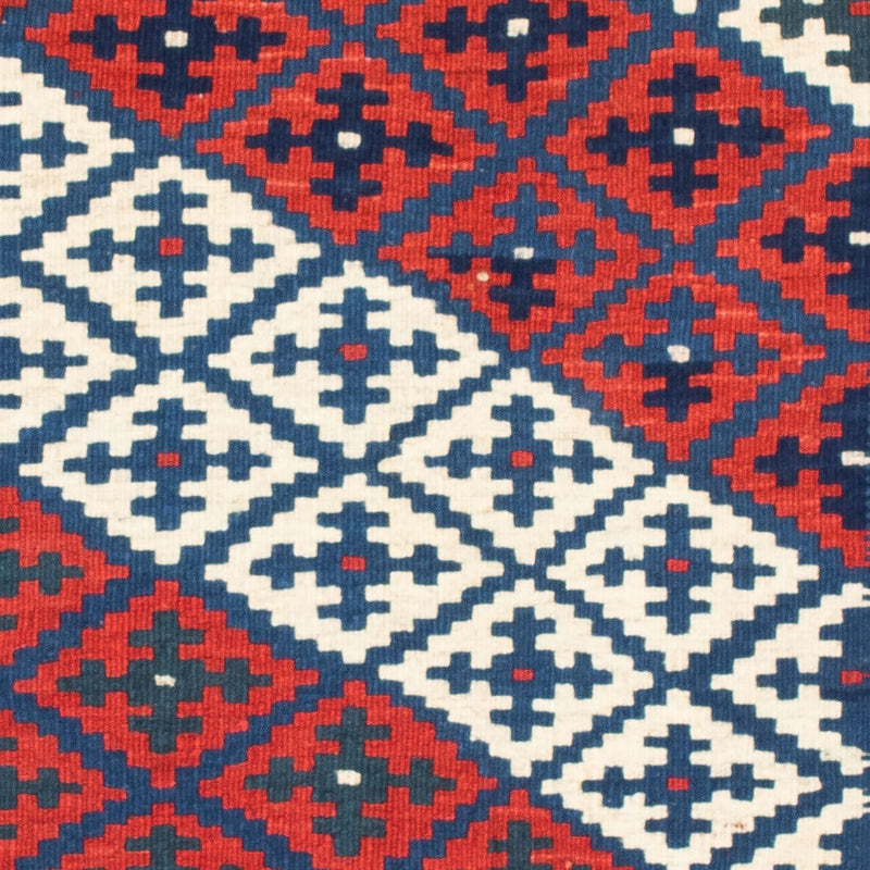 Dywan Kelim - Orientalny kwadratowy  - 100 x 95 cm - ciemnoniebieski