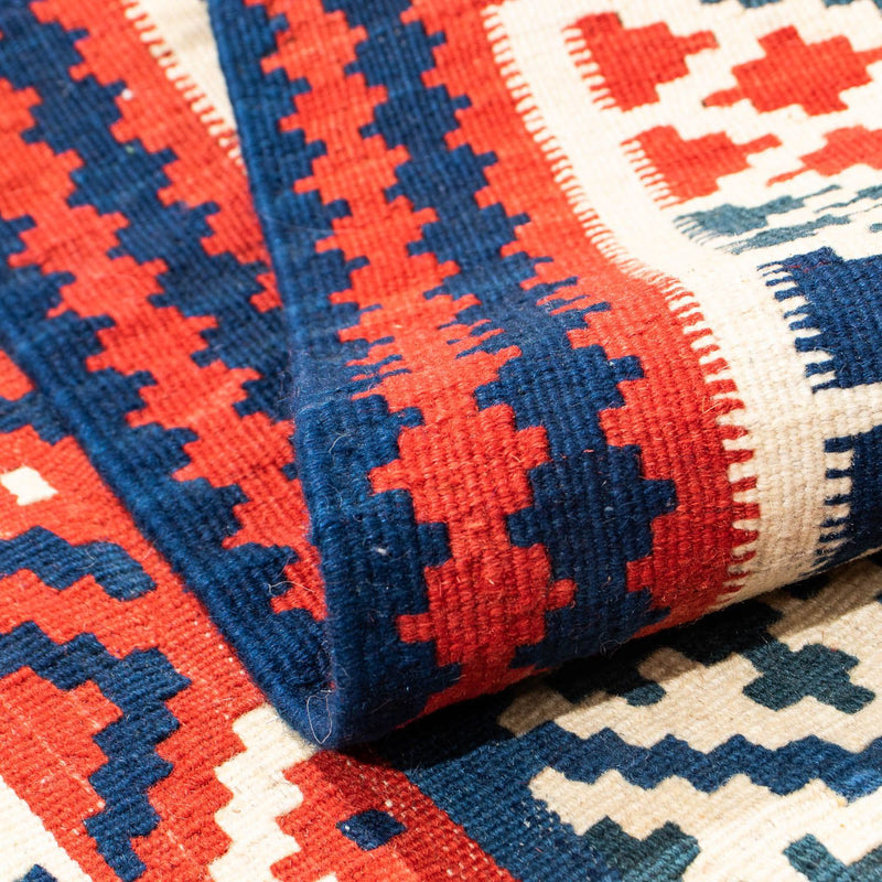 Dywan Kelim - Orientalny kwadratowy  - 100 x 95 cm - ciemnoniebieski