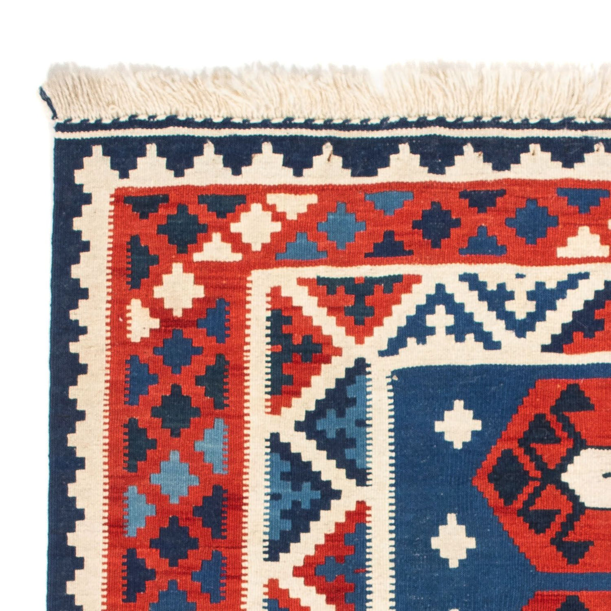 Dywan Kelim - Orientalny kwadratowy  - 105 x 104 cm - ciemnoniebieski