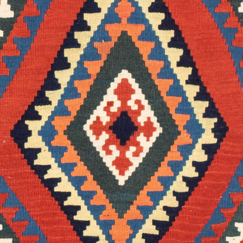 Dywan Kelim - Orientalny kwadratowy  - 102 x 98 cm - ciemna czerwień