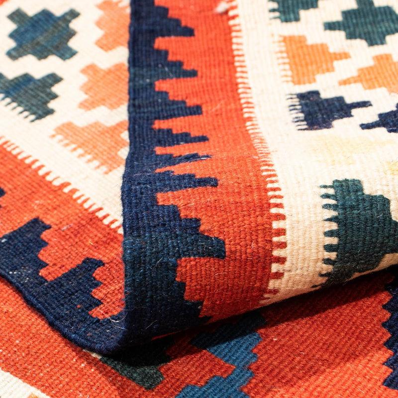 Dywan Kelim - Orientalny kwadratowy  - 102 x 98 cm - ciemna czerwień