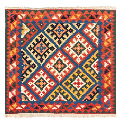 Dywan Kelim - Orientalny kwadratowy  - 104 x 100 cm - ciemnoniebieski