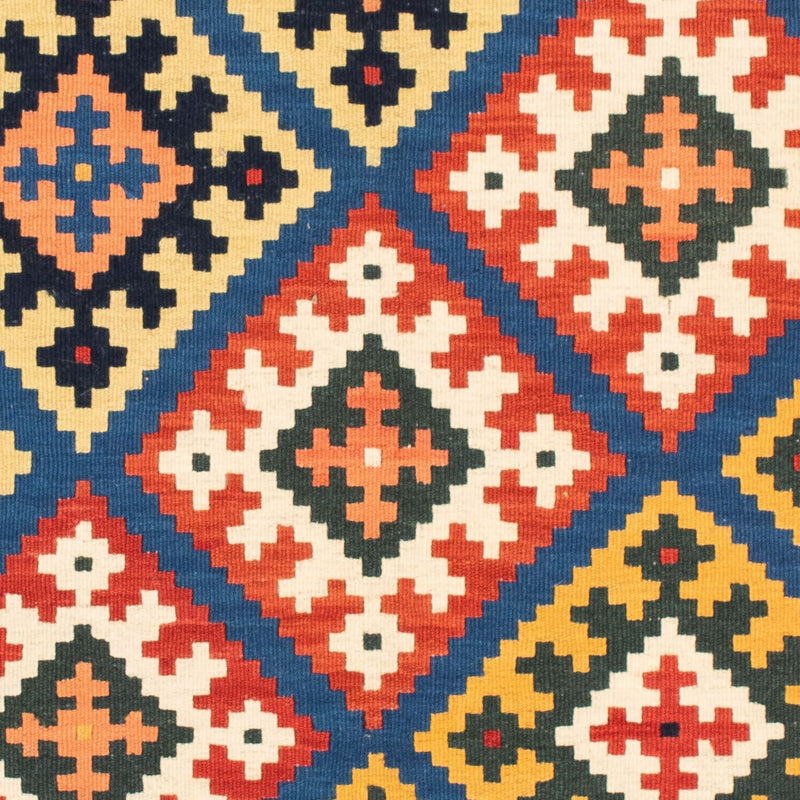 Dywan Kelim - Orientalny kwadratowy  - 104 x 100 cm - ciemnoniebieski