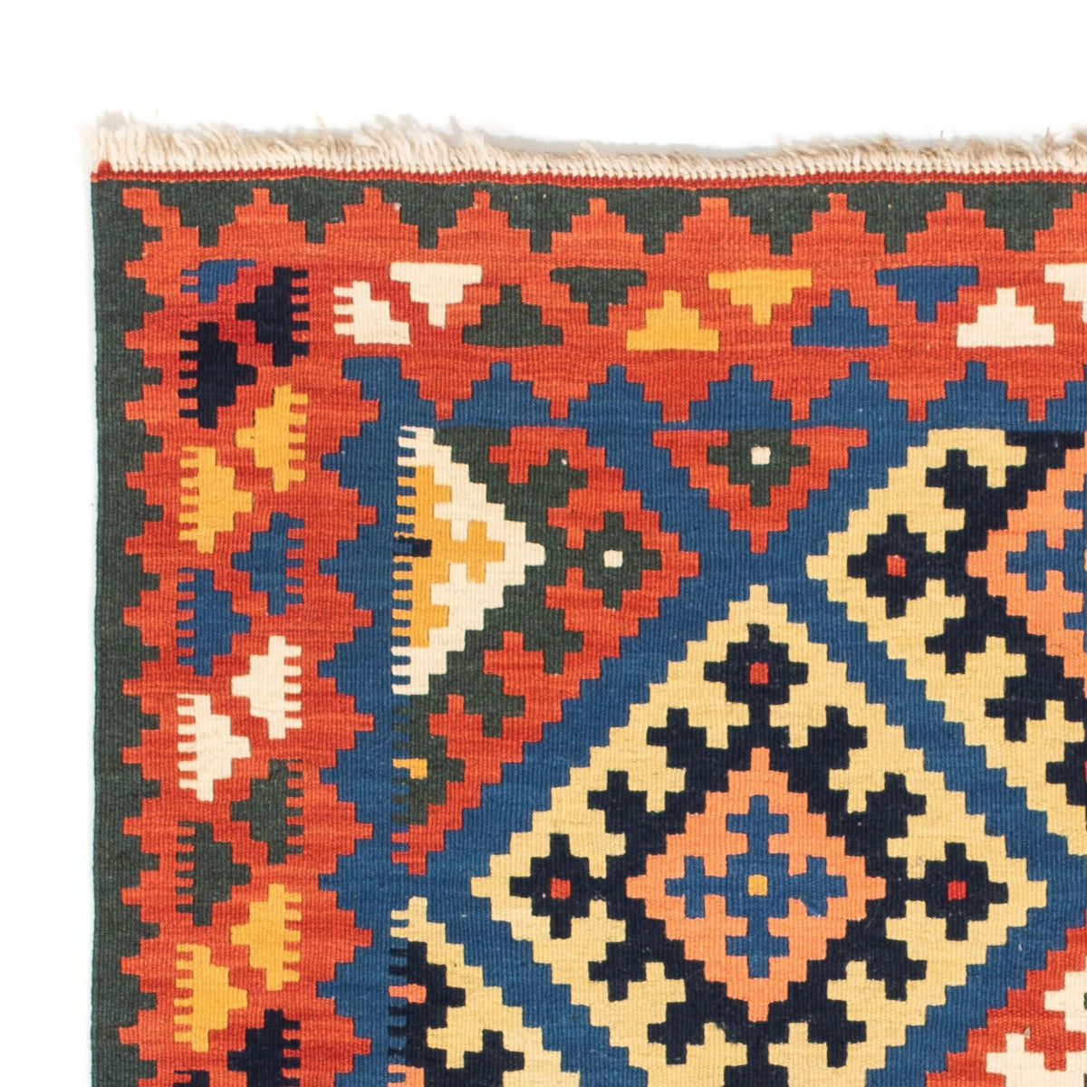 Dywan Kelim - Orientalny kwadratowy  - 104 x 100 cm - ciemnoniebieski