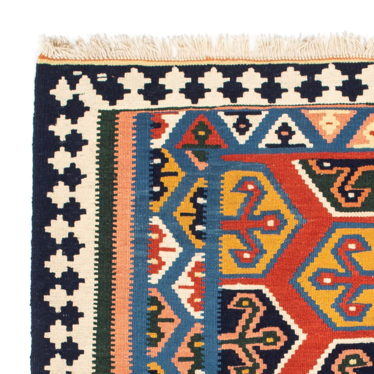 Dywan Kelim - Orientalny kwadratowy  - 105 x 103 cm - czerwony