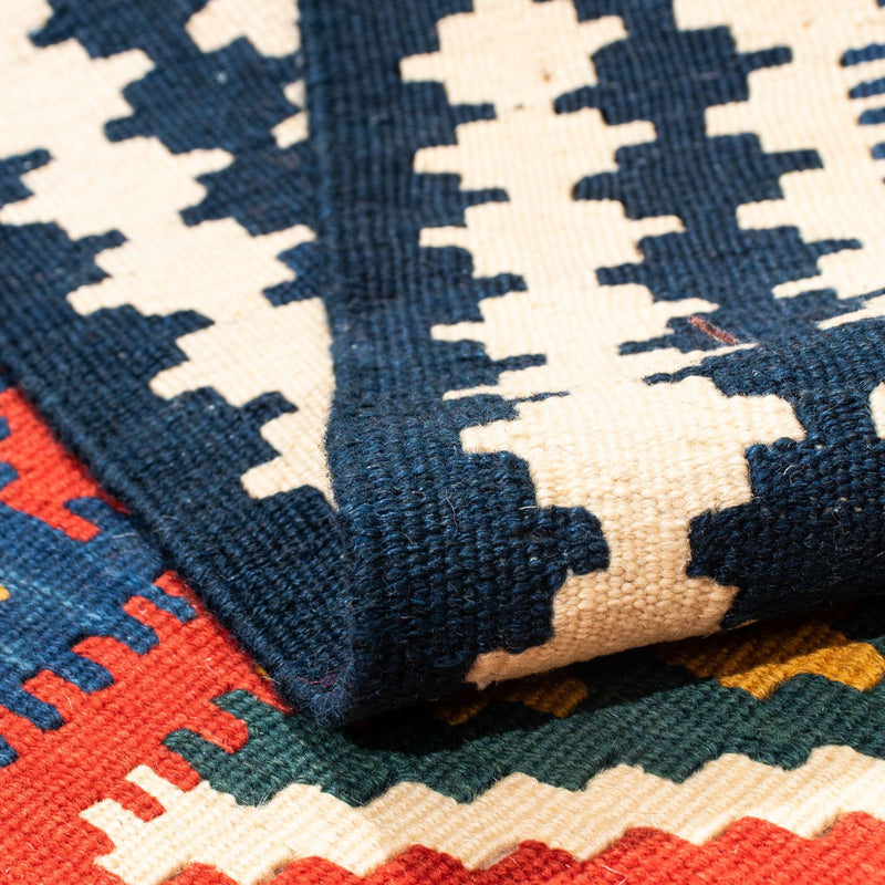 Dywan Kelim - Orientalny kwadratowy  - 107 x 103 cm - czerwony