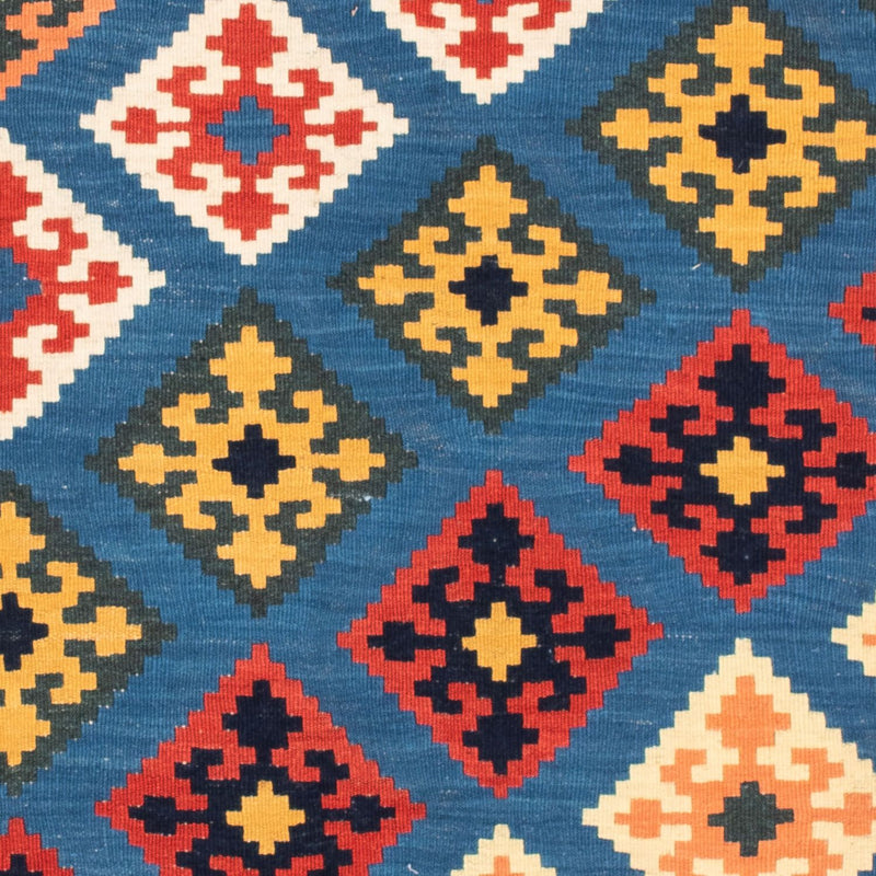 Dywan Kelim - Orientalny kwadratowy  - 110 x 107 cm - niebieski