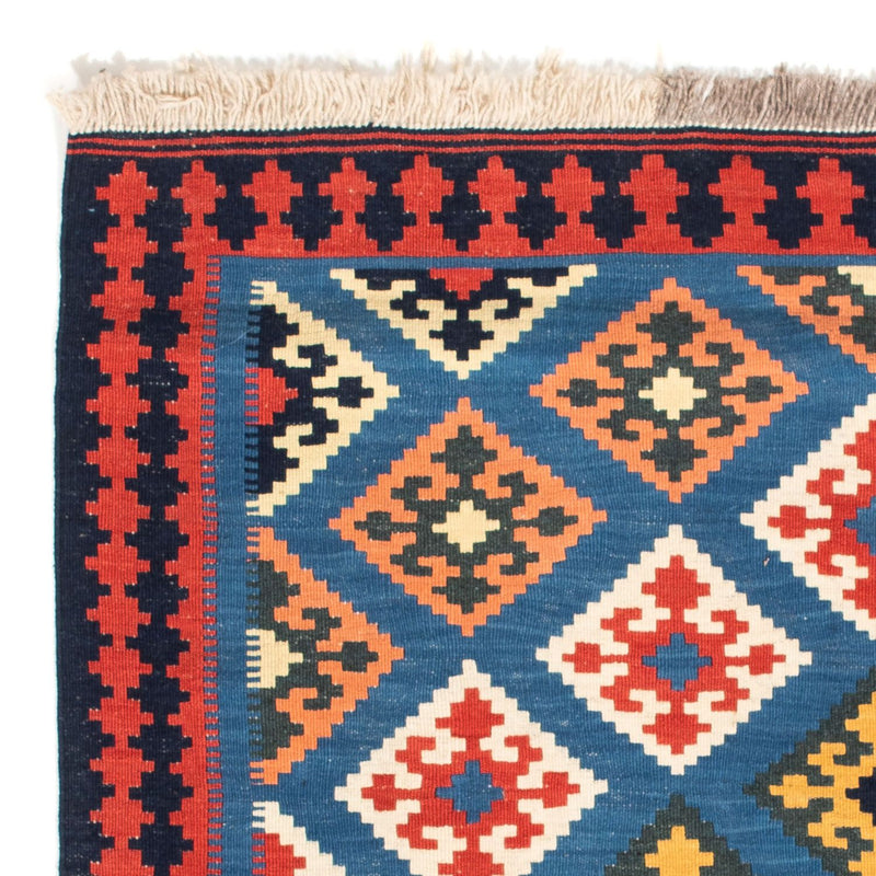 Dywan Kelim - Orientalny kwadratowy  - 110 x 107 cm - niebieski