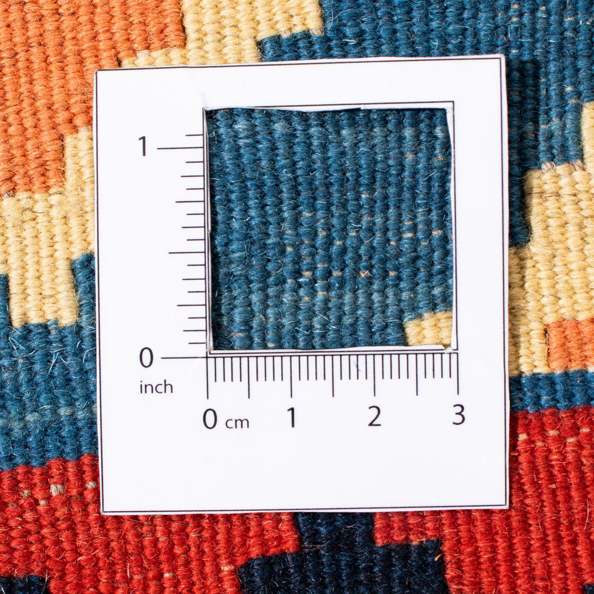 Dywan Kelim - Orientalny kwadratowy  - 110 x 107 cm - niebieski