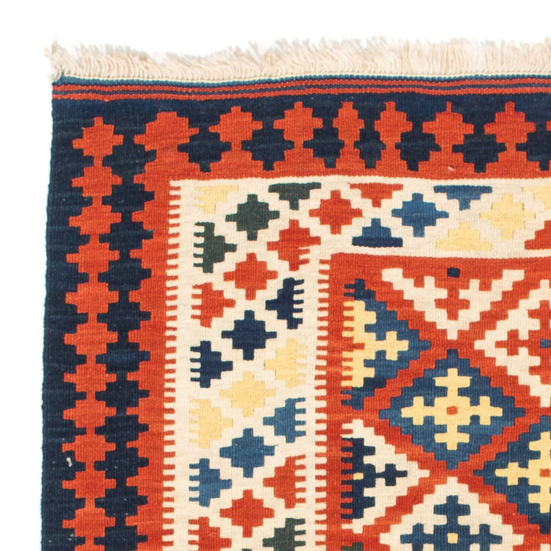 Dywan Kelim - Orientalny kwadratowy  - 107 x 100 cm - ciemna czerwień