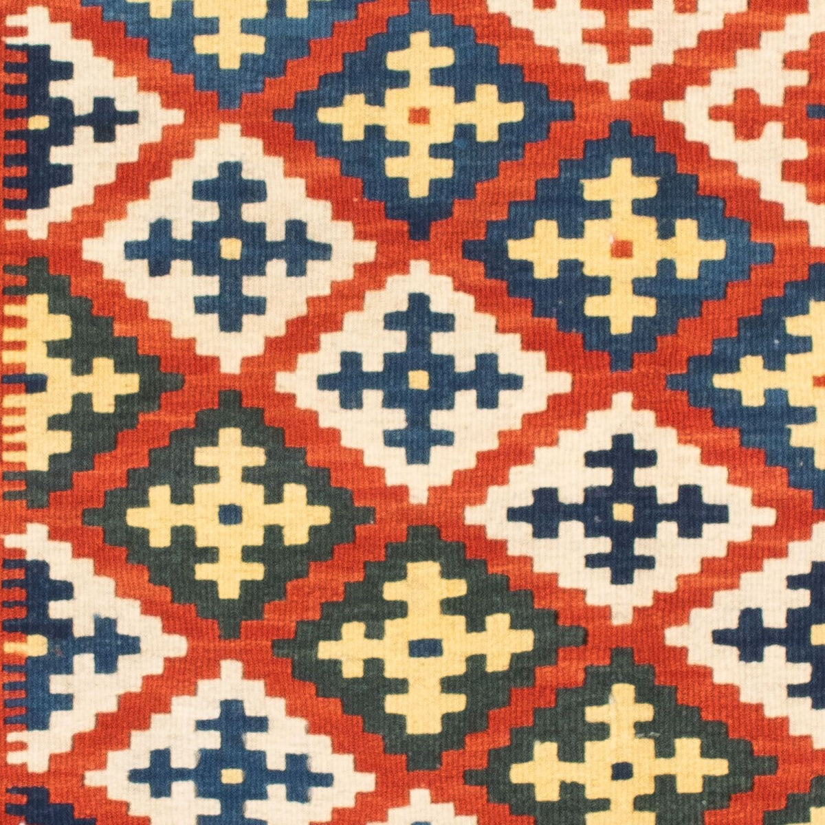 Dywan Kelim - Orientalny kwadratowy  - 107 x 100 cm - ciemna czerwień