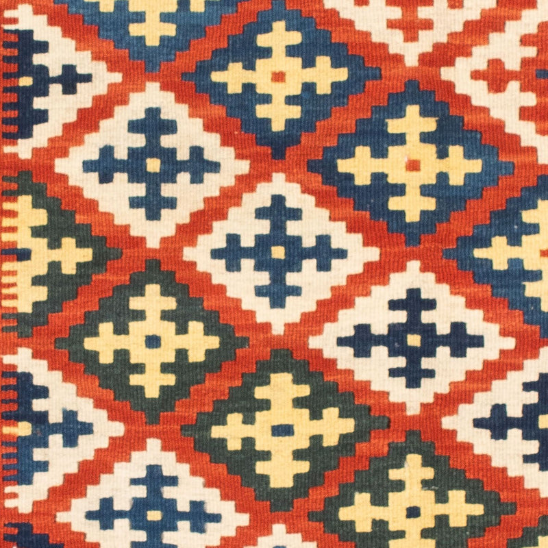 Dywan Kelim - Orientalny kwadratowy  - 107 x 100 cm - ciemna czerwień