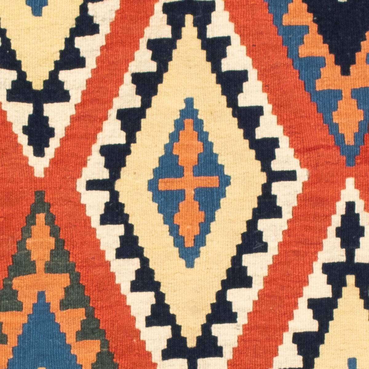 Dywan Kelim - Orientalny kwadratowy  - 114 x 102 cm - czerwony