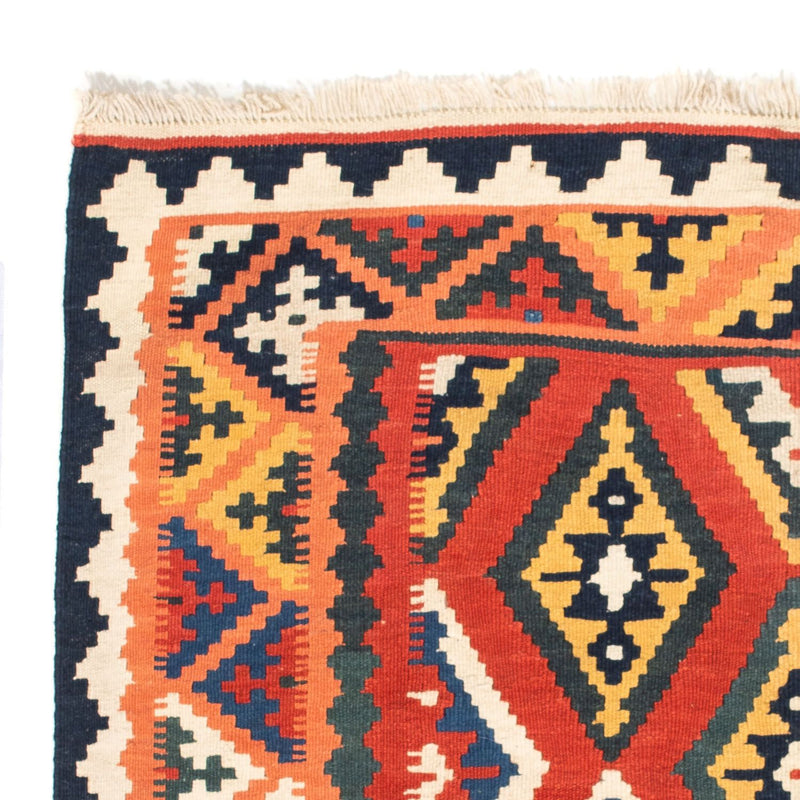 Dywan Kelim - Orientalny kwadratowy  - 108 x 104 cm - pomarańczowy