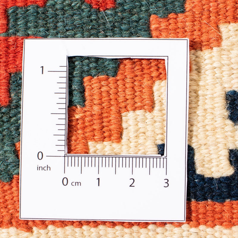 Dywan Kelim - Orientalny kwadratowy  - 108 x 104 cm - pomarańczowy