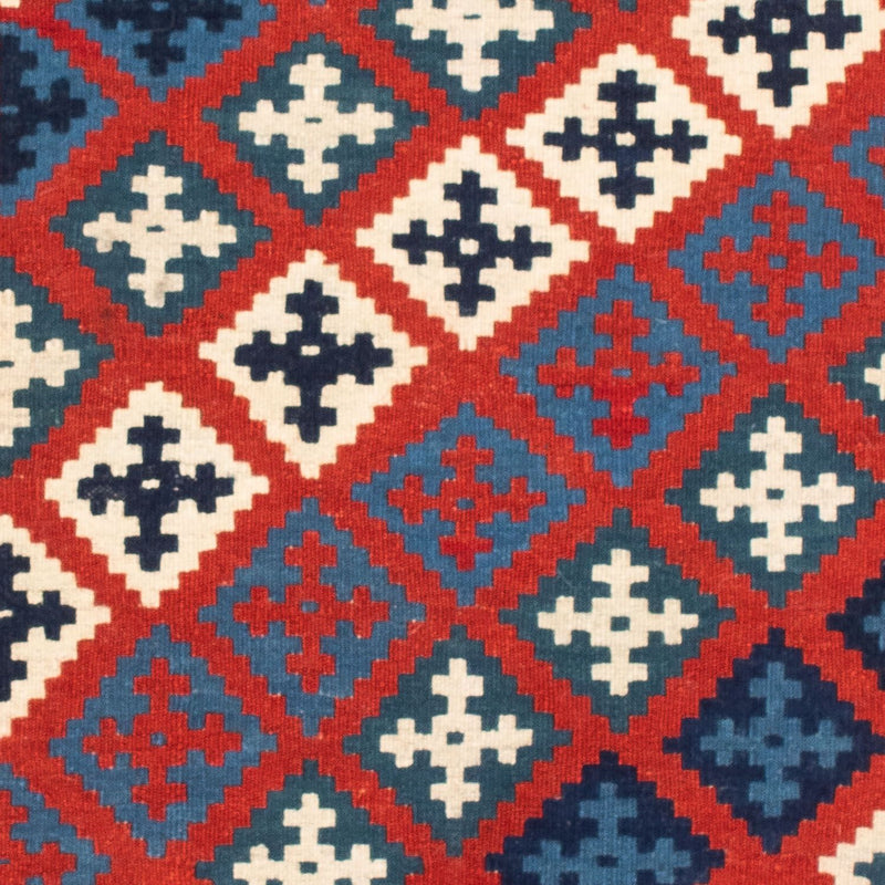 Dywan Kelim - Orientalny kwadratowy  - 105 x 103 cm - czerwony