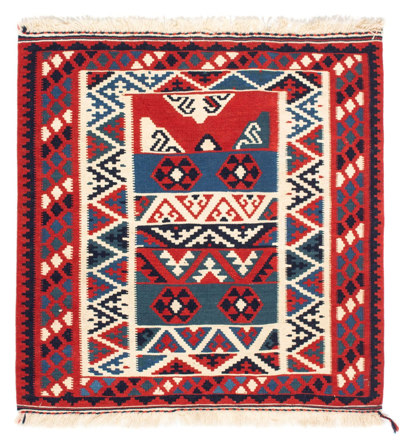 Dywan Kelim - Orientalny kwadratowy  - 103 x 100 cm - wielokolorowy