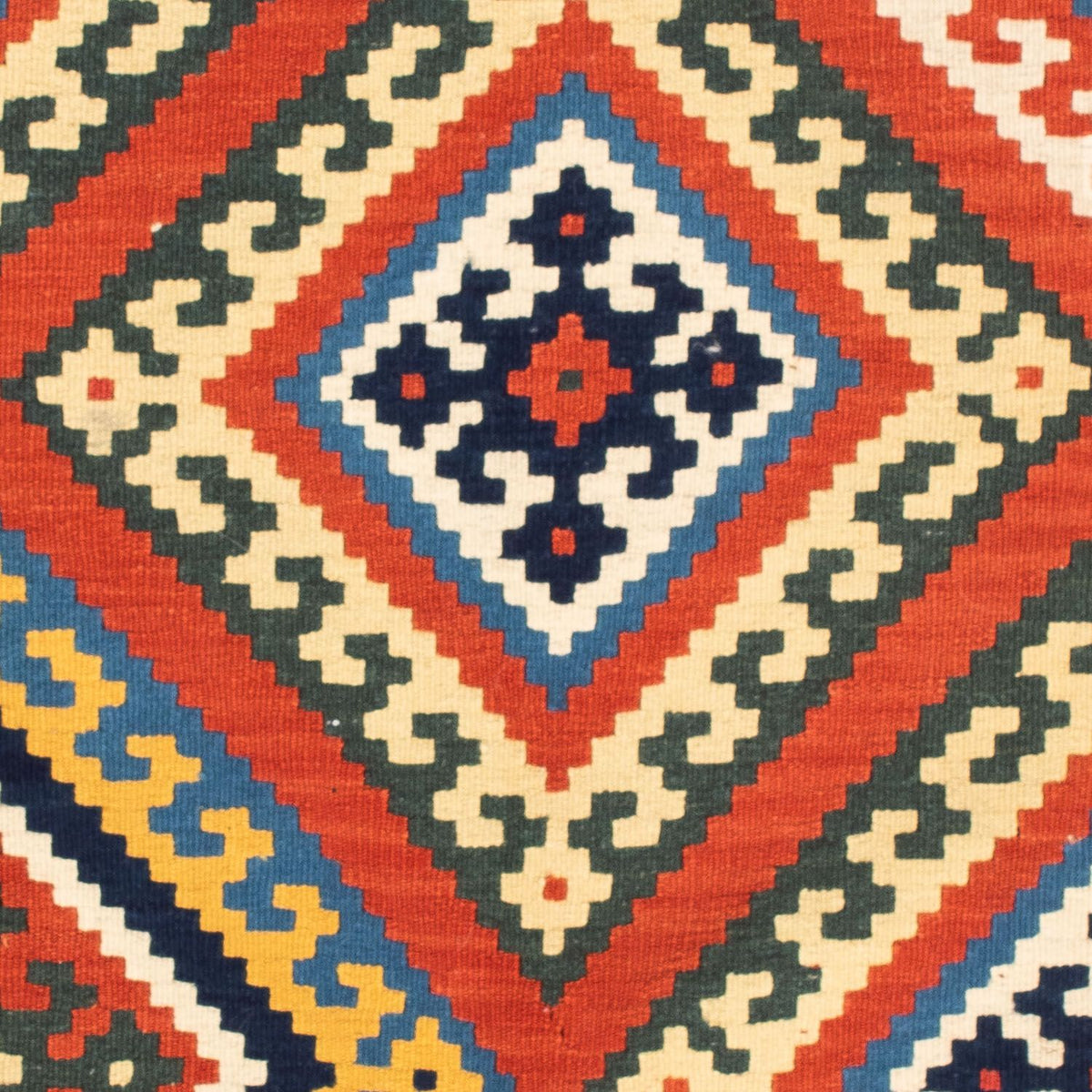 Dywan Kelim - Orientalny kwadratowy  - 103 x 102 cm - ciemna czerwień