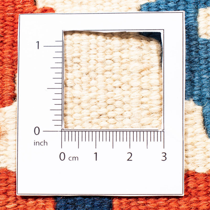 Dywan Kelim - Orientalny kwadratowy  - 103 x 102 cm - ciemna czerwień