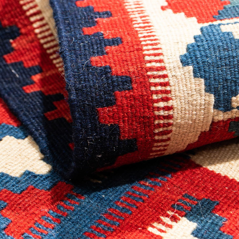 Dywan Kelim - Orientalny kwadratowy  - 105 x 102 cm - ciemnoniebieski