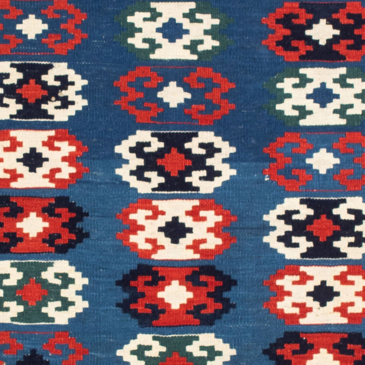 Dywan Kelim - Orientalny kwadratowy  - 100 x 98 cm - ciemnoniebieski