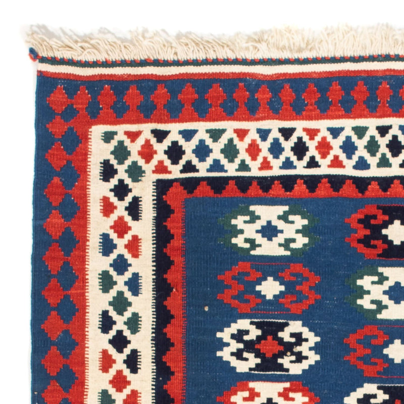 Dywan Kelim - Orientalny kwadratowy  - 100 x 98 cm - ciemnoniebieski