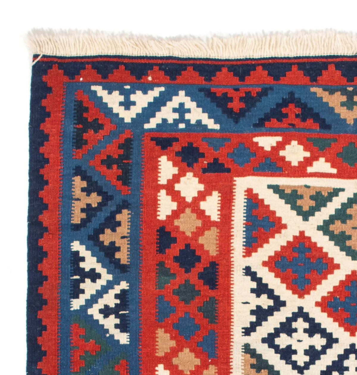 Dywan Kelim - Orientalny kwadratowy  - 105 x 104 cm - wielokolorowy