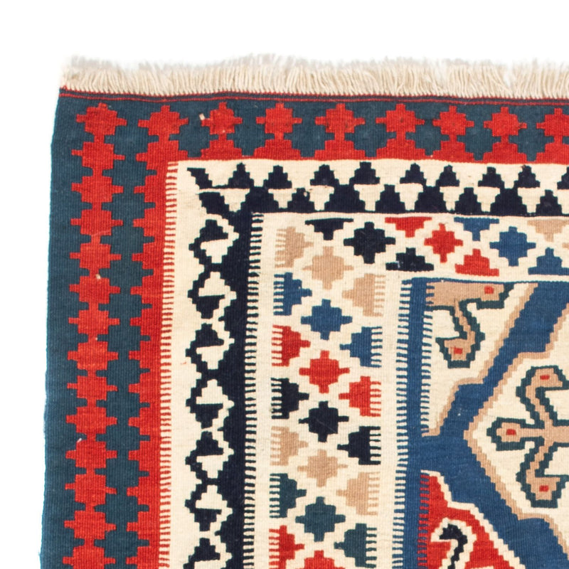 Dywan Kelim - Orientalny kwadratowy  - 125 x 110 cm - niebieski